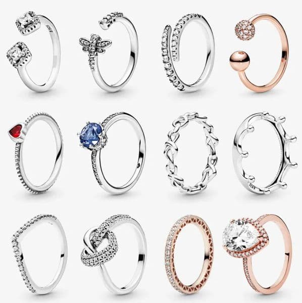New popular ring 925 sterling silver ring crown engagement wedding silver rose gold crystal ring luxury jewelry Open diamond ring jewelry gift Accessories
