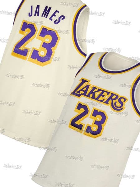 LA Lakerss Le Bron James Tribute Basketball Jersey Number Embroidered Letter Number Design Polyester Custom