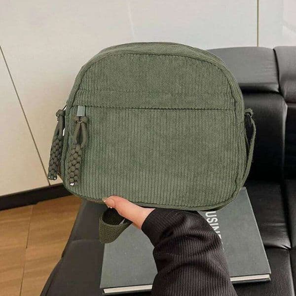 Corduroy Women's Small Shoulder Teenager Girl Crossbody Bag Cute Tote Student Street Korean Harajuku Messenger Bags Z260204
