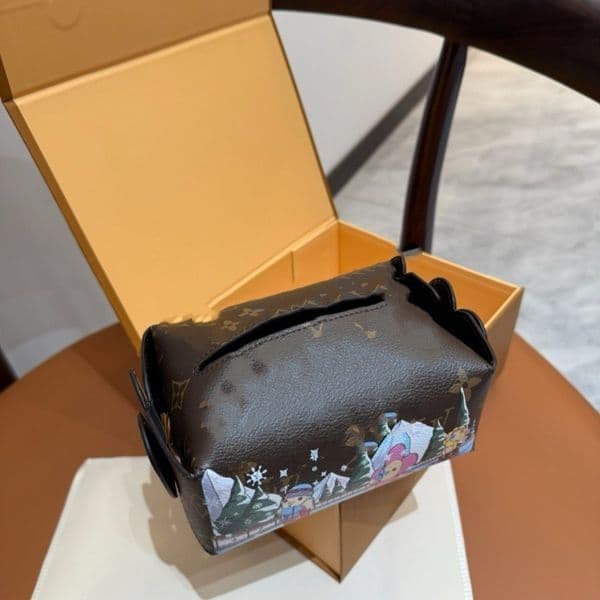 Luxury Home Decoration Ins Style Leather Tissue Boxes High-end Coffee Table Living Room Storage Box