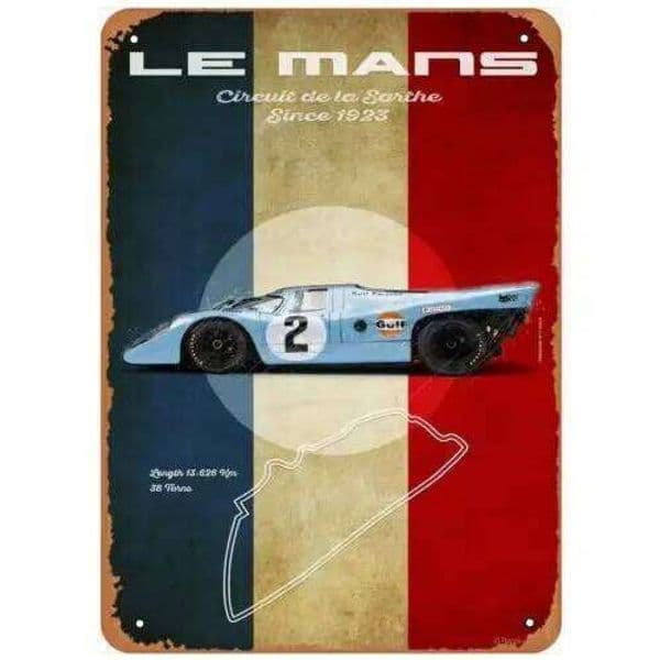 24hrs de Le Mans Car Wall Art Tin Sign Gulf Racing Decor 26Y0204