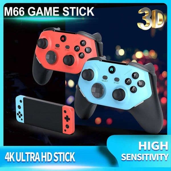 Velec Game Stick M66 4K HD with 128G 20000+ New Games Dual Wireless Controller 2 Players Perfect Gift for Kids & Adults J260204