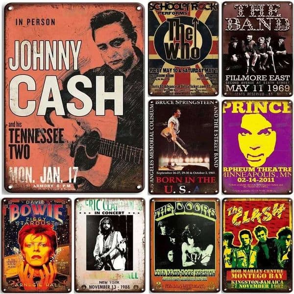 2026 Vintage Rock Band Metal Tin Perfume Signs Retro Music Posters For Man Cave Home Cafe Garden Club Bar Wall cologne Decor Iron Plaque Cologne perfume Art Fre