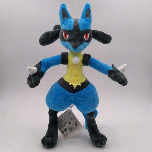30cm Large Blue Standing Lucario Evolution Version Plush Doll Toy L260204