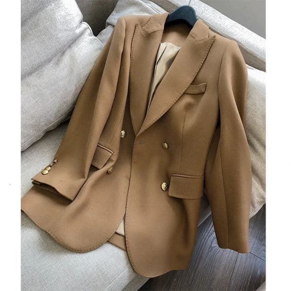 Spring Worsted Wool Australian Female Korean Version Slim Fit Suit Coat For Women 250203BJ