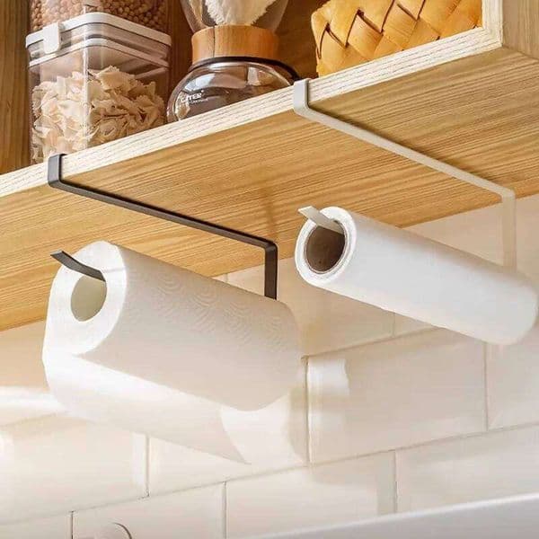 1pc hanging toilet black/white household storage roll paper holder towel rack kitchen bracket 26Y0204