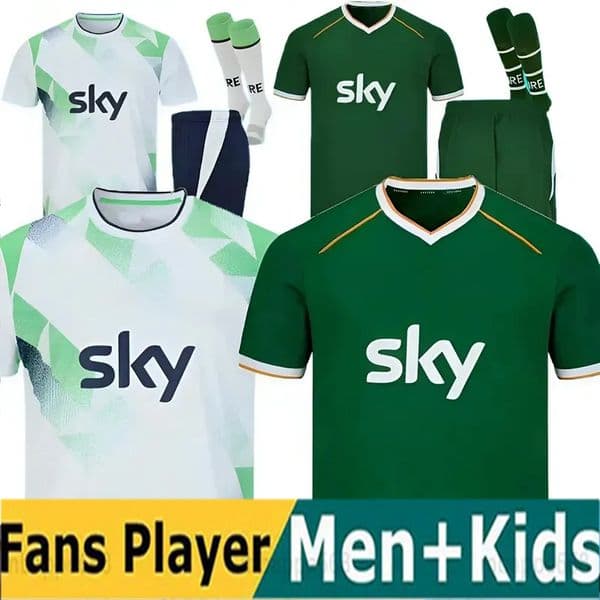 26 27 Ireland Home Green Soccer Jerseys Kit PARROTT DOHERTY DUFFY St.Patrick's Day 2026Ireland White Tops Tee Egan BRADY KEANE Hendrick McClean Football Shirt Men Kids