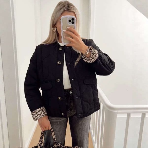 Cross-Border Foreign Trade European American Women's Clothing Autumn and Winter New Street Fashion Casual Quilted Warm Cotton Jacket