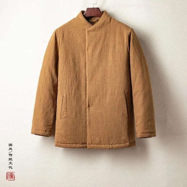 Ethnic Clothing Chinese Style Autumn Winter Hanfu Collar Jacket For Men Vintage Cotton designer Padded Coat Traditional Outerwear Fashion KK803