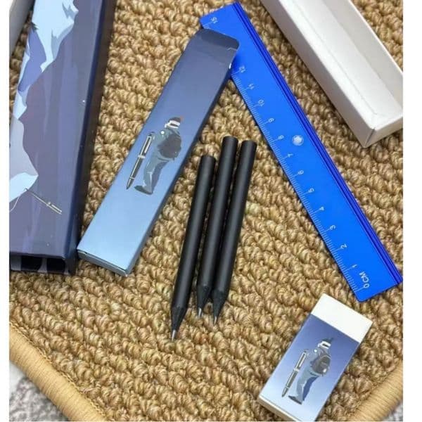 Pencil Suit Small wooden pencil + eraser + blue ruler High Quality Pencils Sketch Drawing Office Stationery Business School Office Supplies Stationery Pencils