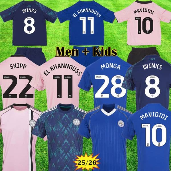 EL KHANNOUSS LEICESTER 25 26 Soccer Jerseys MAVIDIDI LCFC Kit 2025 2026 DAKA WINKS The Foxes jersey football shirt CHOUDHURY JUSTIN FAES Men Kids sets uniforms 3XL 4XL