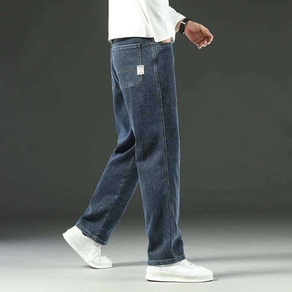 2025 New Style Y2 Spring and Autumn Loose Jeans Baggy Straight Wide Leg Business Casual Pants Brand Men's Clothing H260204