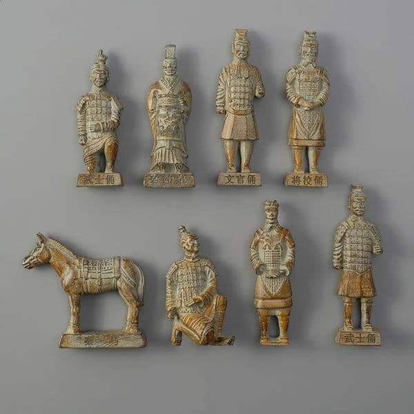 Tourist souvenirs in Xian China fridge magnets ancient terracotta warriors horses refrigerator Ancient Chinese soldiers sticker 260130BJ