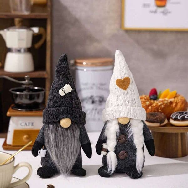 4 Styles Gnome Dolls Coffee Gnomes Nordic Bar Home Decoration Knitted Faceless Doll Elf Dwarf Plush Figurine S260204