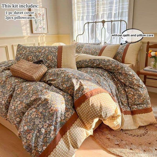 3pcs Floral Duvet Cover Set Pillowcases No Filling Korean lace bedding set Twin Single Queen Size Girls Bedding Linen 26Y0205