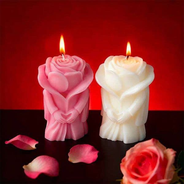 New Valentine's Day Roses Couple Aromatherapy Ins Creative Ornaments Romantic Wedding Decoration Gifts Candles S260204