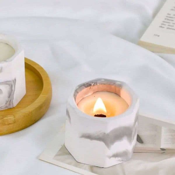 Marble Pattern Scented Candle in Ink Wash Ceramic Cup Aromatherapy Soy Wax Relaxing Home Decor Gift Set for Birthday H260205