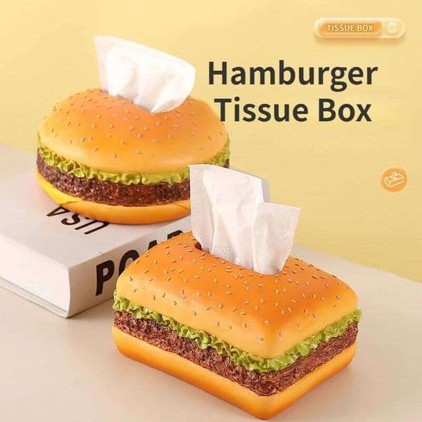 Hamburger Shaped Tissue Creative Burger Resin Napkin Holder Case Paper Box Container HomeTable Decoration Storage Boxes 26Y0205