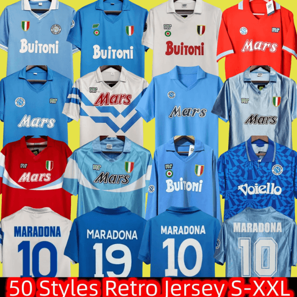 1987 1988 Napoli Retro Soccer Jerseys 87 88 Coppa Italia SSC Naples Maradona 10 Vintage Calcio Napoli kits Classic Vintage Neapolitan Footba1986 Jerseys
