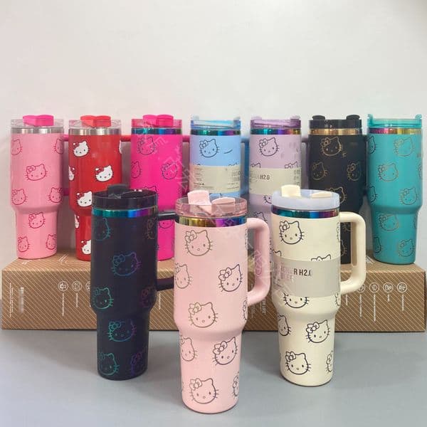 Hello Kitty 40Oz Stainless Anime Cartoon Stainless Steel Vacuum Insulated Cup Portable Car Water Cup Holiday Gifts M260226 Y260520