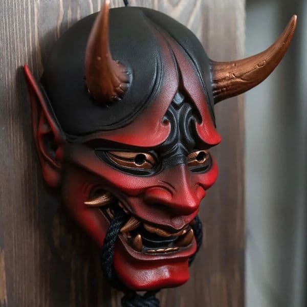 Japanese Prajna Oni Latex Mask Cosplay Samurai Noh Kabuki Assassin Demon Ghosts Face Creepy Masks Halloween Party Costume Props 260130