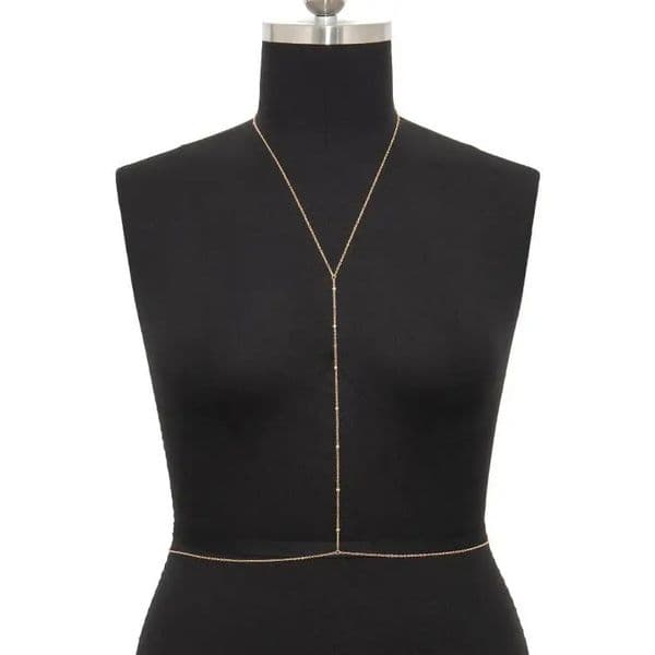 Ingemark Simple Cross Chest Breast Belly Body Chain Necklace for Women Girls Wedding Sexy Ball Boho Body Jewelry Prom Party Deco 260120