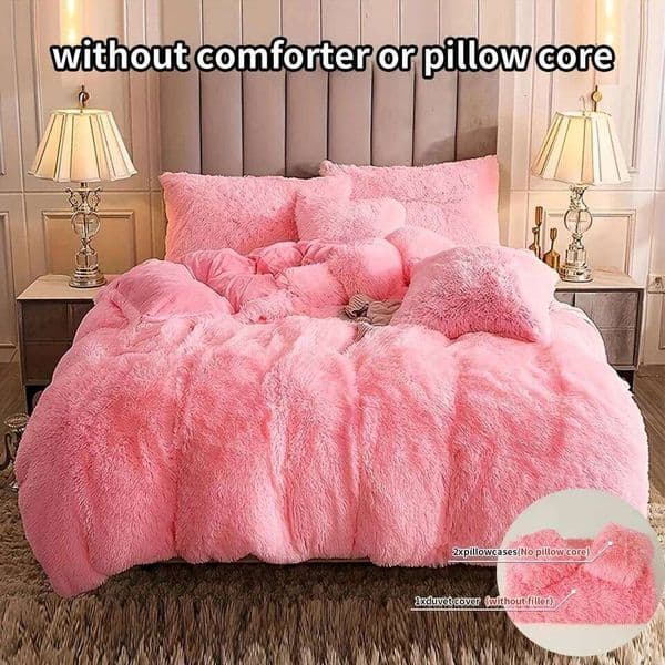 3-Piece Luxurious Plush Duvet Cover Set Cozy & Soft Bedding, Perfect Bedroom Comfort, Ideal for Guest Rooms and Dorm Aesth 26Y0205