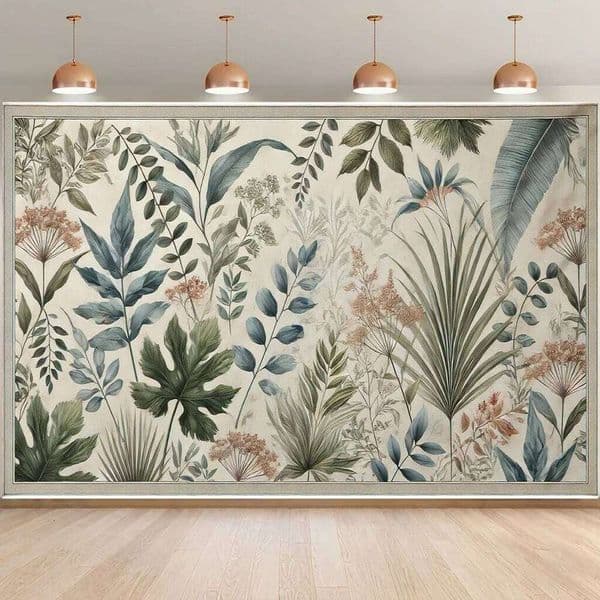 1pc vibrant green leaf floral tapestry made of polyester, machine washable, suitable for bedrooms and living rooms. 26H0205