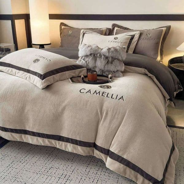 Light luxury milk four-piece set winter fleece bed sheet quilt cover does not shed hair L260205