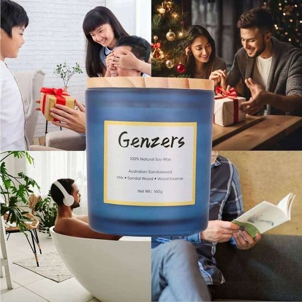 Australian Sandalwood Musk Scented Candle Spring Aromatherapy Home Fragrance 36 Hours Clean Burning Birthday Gift for Men H260205 Z260527