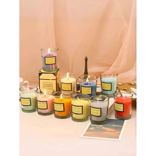 Minimalist Frosted Glass Jar Candle - Trendy Scented Decor, Multi-Purpose for Living Room Office Home Ambiance H260205