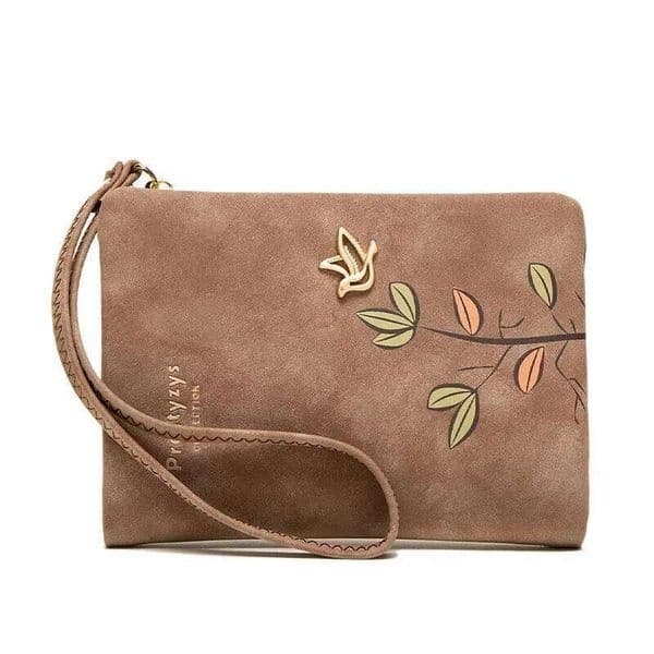Cute Bird Tree Pattern Women Short Wallet Design Girls Zipper Coin Purse Ladies ID Holder PU Small Clutch Bag Purses Z260205