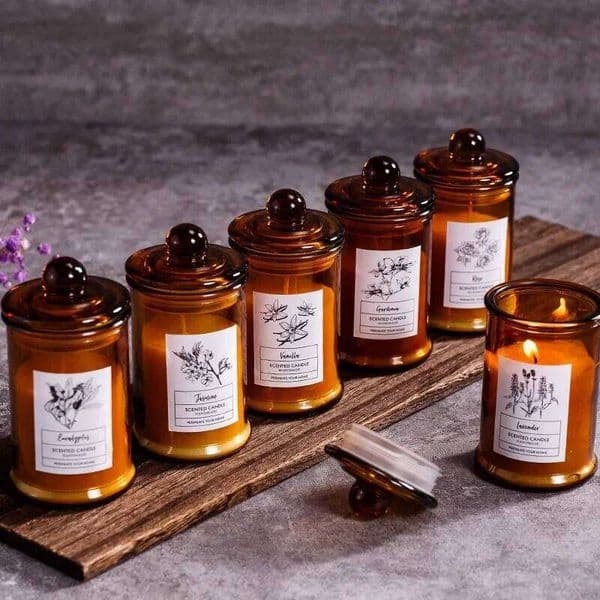 Vintage Glass Jar Scented Essential Oils Soy Wax Candle Aromatherapy Home Decoration Birthday Xmas Gift H260205