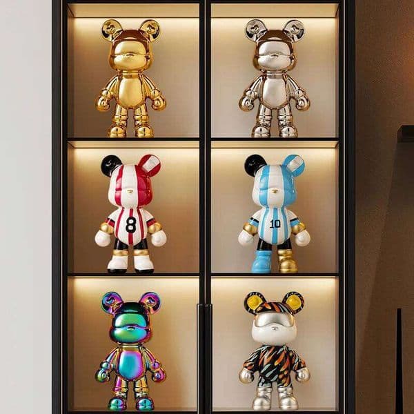 Ceramic Bank Sculpture Animal Bear Money Box Statue for Home Office Decor With Coin Slot Novelty Football Enthusiasts Gift S260204 Y260530 Y260604+1