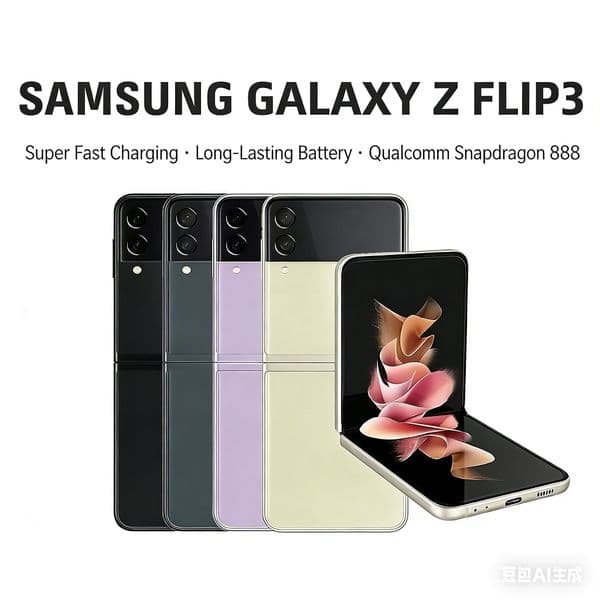 Original refurbished Samsung Galaxy Z Flip3 foldable smartphone | 256GB storage, unlocked.