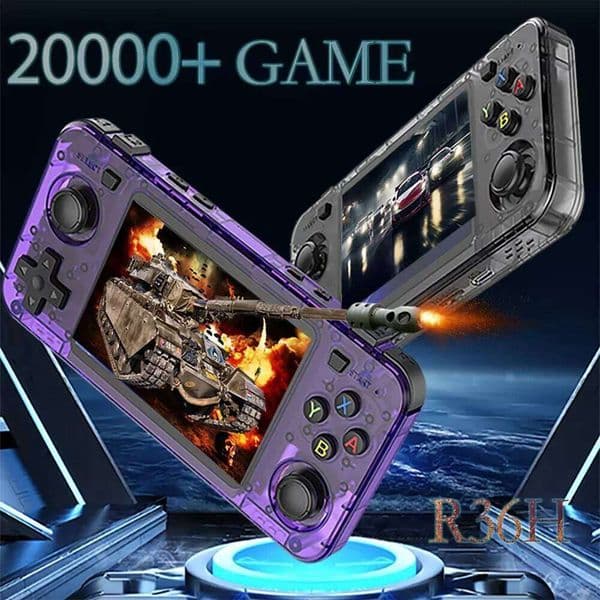 R36H Retro Handheld Game Console Arkos System 3.5 Inch IPS Screen Portable Pocket Video Player R36S Horizontal 64G 128G H260205