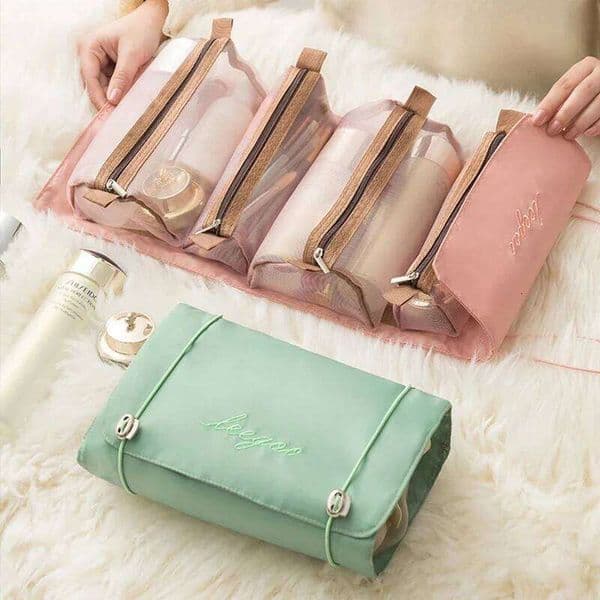 4in1 Detachable Makeup Organizer Separation Travel Storage Organizers Folding Portable Wash Bag 26W0205