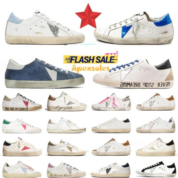 Designer Sneakers Running Leather Shoes Loafers Vintage Ball Old Dirty Shoe Women Men Black White Star Trainers Plate-Forme Des Chaussures