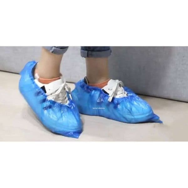 300Pcs/bag Blue/Pink Disposable Thicken Waterproof Boot Plastic Shoe Covers Elastic Protective Homes Overshoes S260204