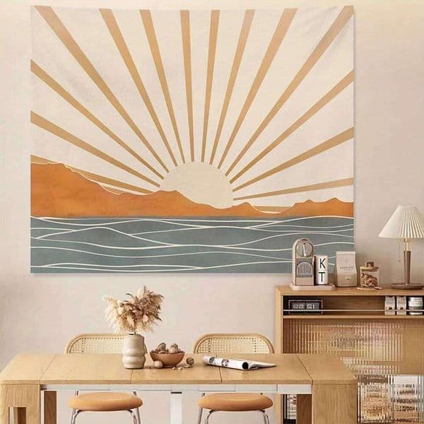 1 piece bohemian style wall hanging, polyester fabric, machine washable, suitable for bedroom, living room decoration 26H0205