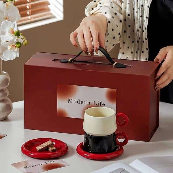 Ceramic Coffee Cup, High-end And Exquisite Engagement Gift, Afternoon Tea Cup Set, Paired Gift Box 26W0204