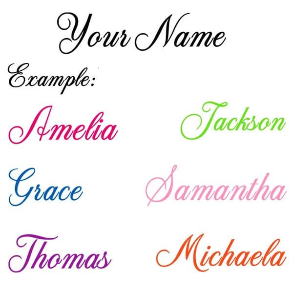 Personalized name vinyl decal wall sticker CarDoor Window Custom Name Boys Girls Bedroom Decal 20 Colours Choose 260203