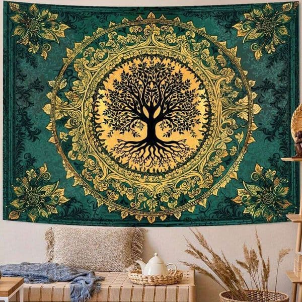 1pc Tree of Life Stained Tapestry Decor Art Tapestries Wall Hanging for Bedroom Living Room 26H0205