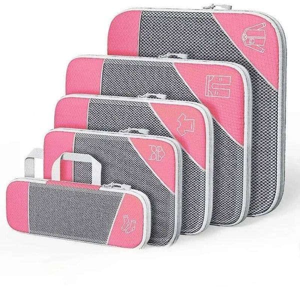 5PCS Compression Cubes, Mesh Packing Cubes Suitcases, Lightweight Organizers Bag Set for Travel Essentials 26W0205