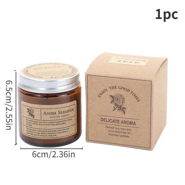 1pc Brown Glass Cup Aromatherapy Candle Smokeless scented candle Suitable for Home Decoration Birthday Valentines Day Gift H260205Z260527