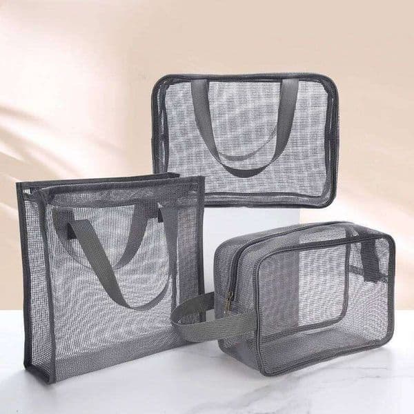 New Travel Makeup Storage Holder Bathing Bag Mesh Shower Toiletry Pouch Portable 26W0205