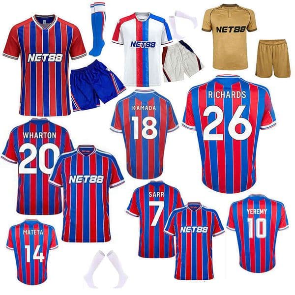 2025 2026 Crystals Soccer jersey DOUCOURE OLISE 25 26 Crystal EZE Top fan kids kit player version Size S-4XL football shirt PalaceS MATETA EDOUARD JAYEW