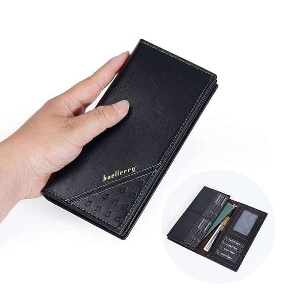 RFID Blocking Phone Wallet for Men, Baellerry Long Business Card Case with Multiple Slots, Suit Pocket Design Z260205