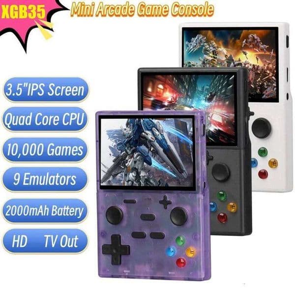 New-XGB35 Handheld 10000+Games 3.5 Inch Screen Linux Supports Dual Player Arcade Game Console For PS1 GBA H260205