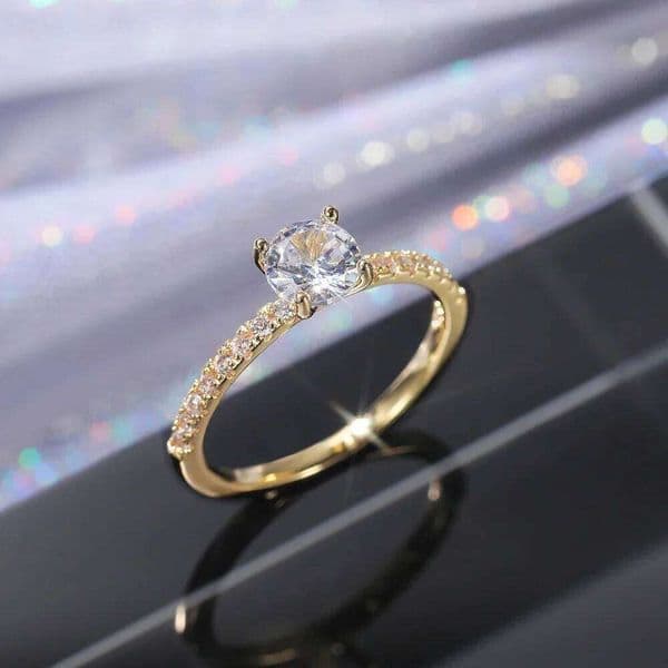 Huitan Wedding Band Eternity Women Brilliant Round Zirconia Luxury Engagement Rings Thin Elegant Female Jewelry Drop Ship J260205